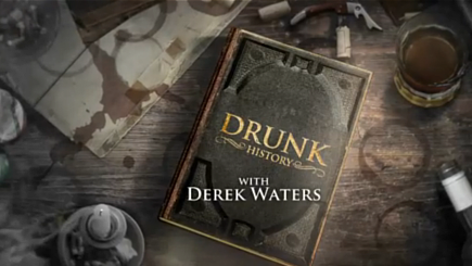 Official opening credit art for Drunk History on Comedy Central.